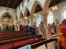 then the congregation filed out to begin the walk.